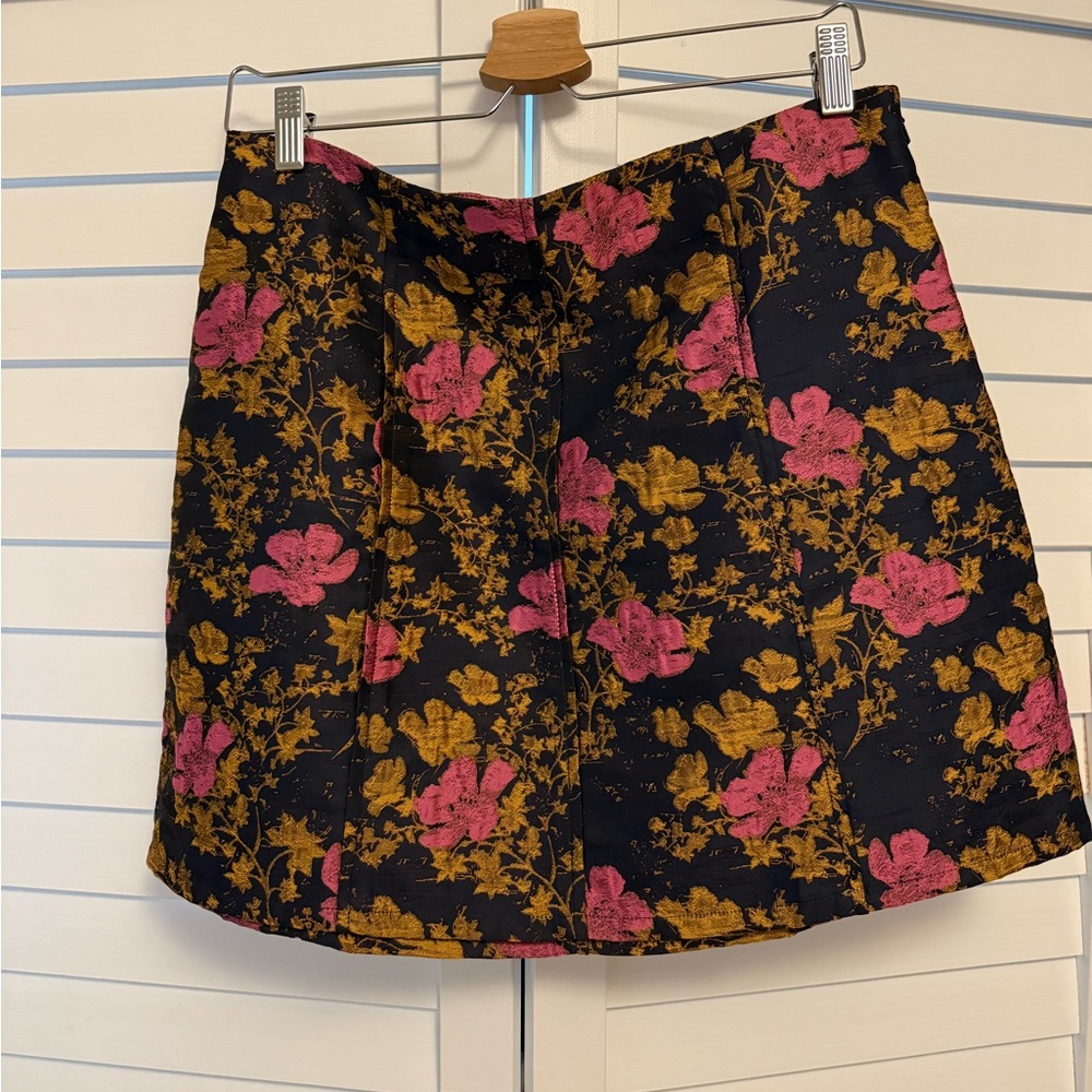 Leith Pink and Gold Floral Skirt